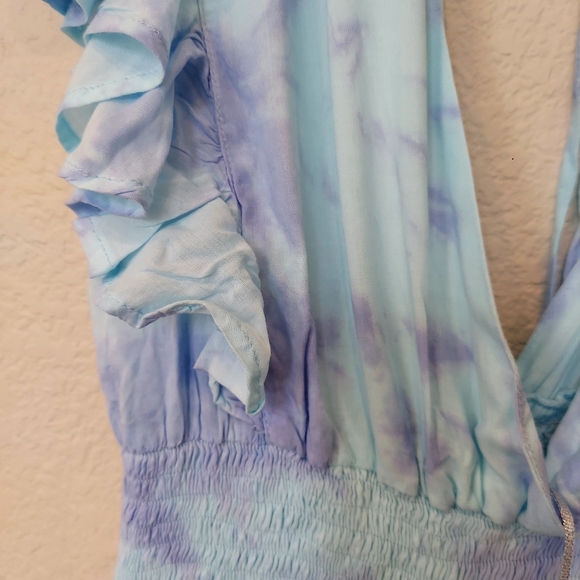NWT Tiare Hawaii V Neck Blue & Lavender Tie Dye Beach Cover up Size 6 - Picture 14 of 17
